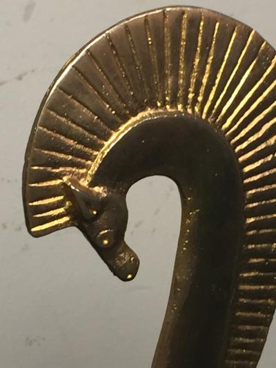 MID CENTURY MODERN GILT BRONZE FEMALE GLADIATOR SCULPTURE