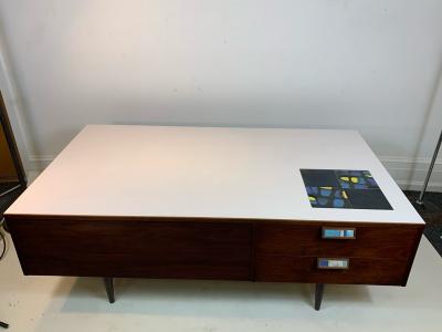 MID CENTURY MODERN LAMINATE AND TILE COFFEE TABLE LOW DRESSER