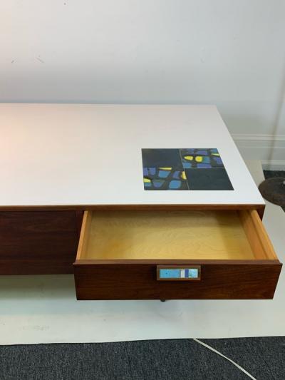 MID CENTURY MODERN LAMINATE AND TILE COFFEE TABLE LOW DRESSER