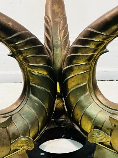 MID CENTURY MODERN NEOCLASSICAL BRONZE DOLPHIN DINING TABLE