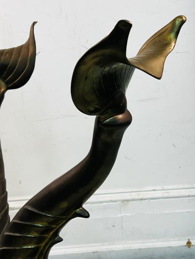 MID CENTURY MODERN NEOCLASSICAL BRONZE DOLPHIN DINING TABLE