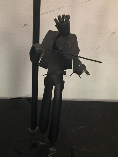 MID CENTURY MODERN SCULPTURAL MUSICIANS TABLE LAMPS
