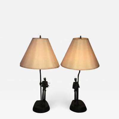 MID CENTURY MODERN SCULPTURAL MUSICIANS TABLE LAMPS