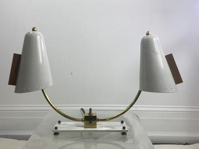 MID CENTURY MODERNIST DOUBLE SHADE DESK LAMP