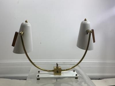 MID CENTURY MODERNIST DOUBLE SHADE DESK LAMP