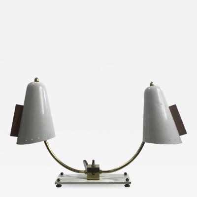 MID CENTURY MODERNIST DOUBLE SHADE DESK LAMP