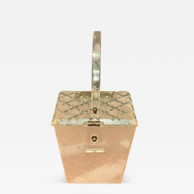 MID CENTURY PALE PINK LUCITE HANDBAG