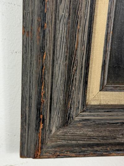 MID CENTURY RAKE CARVED FROM TREE WITH SHADOW PAINTING SIGNED ZOPH