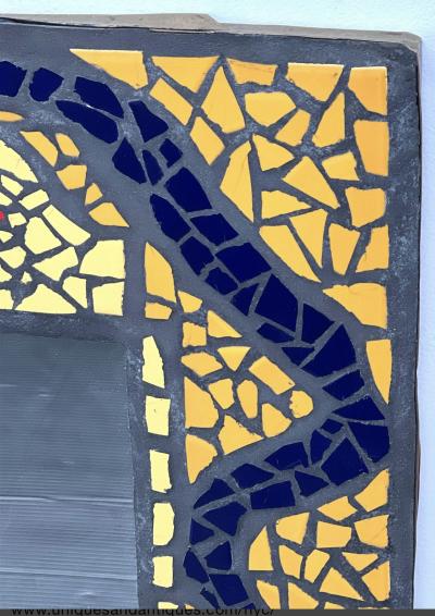 MID CENTURY STARRY NIGHT CERAMIC MOSAIC MIRROR
