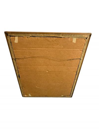 MID CENTURY SURREALIST WATERCOLOR WITH DESERT SANDSTONE STRUCTURES WITH BLUE EYE