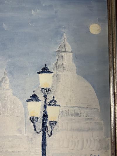 MID CENTURY THE BRONZE HORSES OF SAINT MARKS VENICE PAINTING