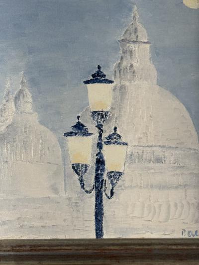 MID CENTURY THE BRONZE HORSES OF SAINT MARKS VENICE PAINTING