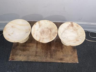 MID CENTURY TRIO OF ITALIAN ALABASTER TAZZAS