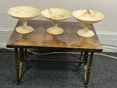 MID CENTURY TRIO OF ITALIAN ALABASTER TAZZAS