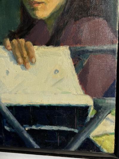 MID CENTURY WOMAN PAINTING