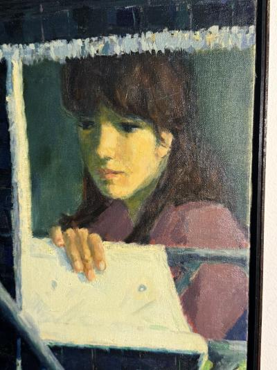 MID CENTURY WOMAN PAINTING