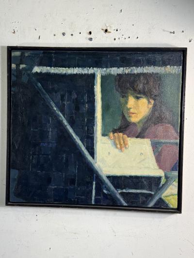 MID CENTURY WOMAN PAINTING