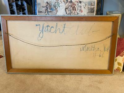 MID CENTURY YACHT CLUB PAINTING BY MARTHA NELL