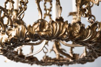 MID NINETEENTH CENTURY ENGLISH GILT BRASS 15 LIGHT CHANDELIER
