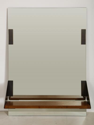 MIRROR WITH WALNUT AND BRONZE SHELF