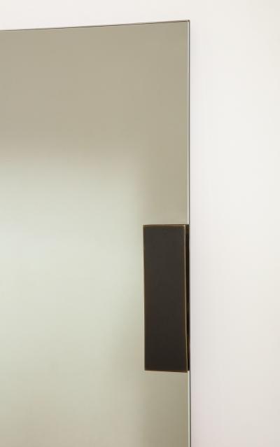 MIRROR WITH WALNUT AND BRONZE SHELF