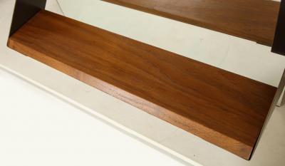 MIRROR WITH WALNUT AND BRONZE SHELF