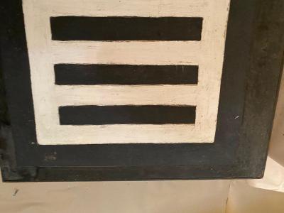 MIX MEDIA ABSTRACT BLACK AND WHITE PAINTING