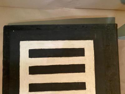 MIX MEDIA ABSTRACT BLACK AND WHITE PAINTING