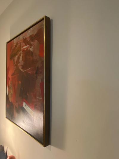 MIXED MEDIA PAINTING WITH NYC PAPERS SIGNED FINELL