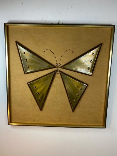 MIXED METALS BRUTALIST BUTTERFLY WALL ART