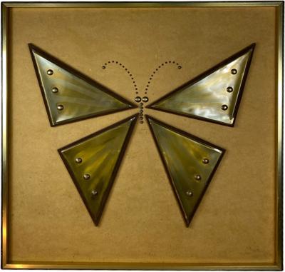 MIXED METALS BRUTALIST BUTTERFLY WALL ART