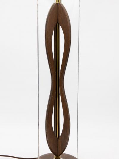 MId Century Modern Wood and Lucite Table Lamp American Mid 20th C 