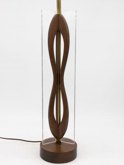 MId Century Modern Wood and Lucite Table Lamp American Mid 20th C 