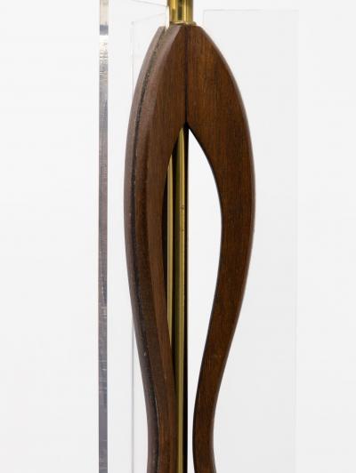 MId Century Modern Wood and Lucite Table Lamp American Mid 20th C 
