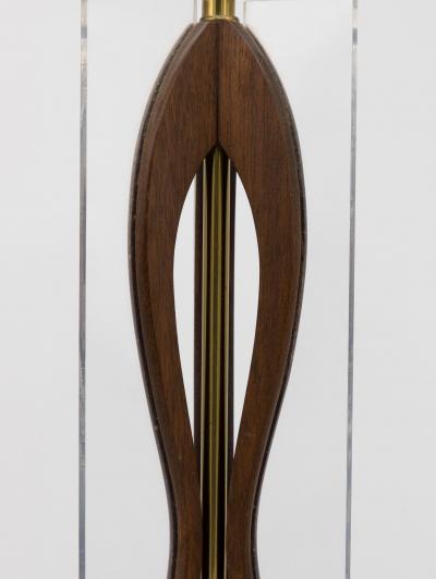 MId Century Modern Wood and Lucite Table Lamp American Mid 20th C 