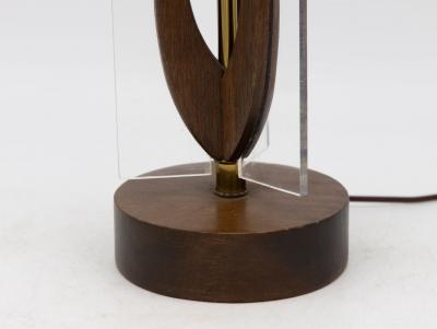MId Century Modern Wood and Lucite Table Lamp American Mid 20th C 