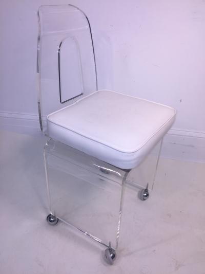 MOD LUCITE SWIVEL STOOL