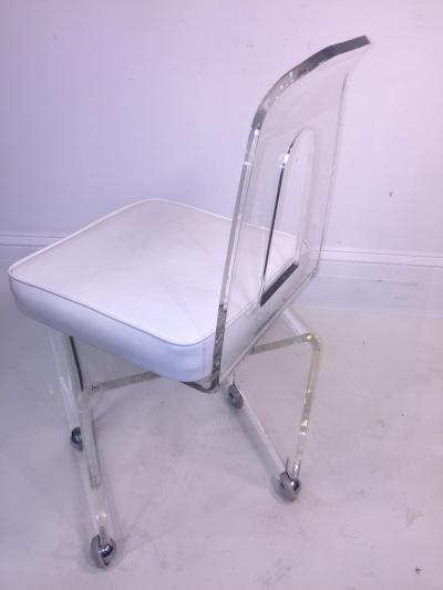 MOD LUCITE SWIVEL STOOL