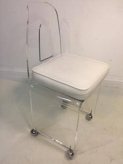 MOD LUCITE SWIVEL STOOL