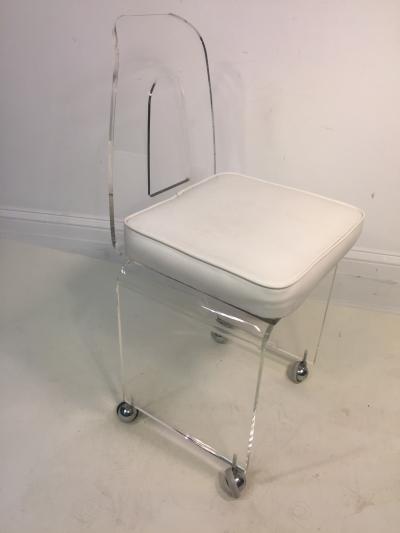 MOD LUCITE SWIVEL STOOL