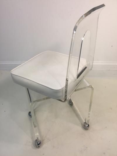 MOD LUCITE SWIVEL STOOL