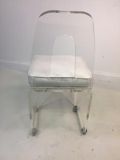 MOD LUCITE SWIVEL STOOL