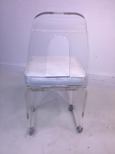 MOD LUCITE SWIVEL STOOL