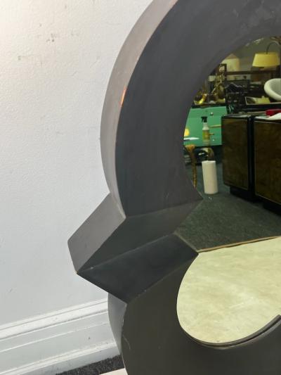 MODERN BLACK RESIN FRAMED DECORATOR DESIGN MIRROR