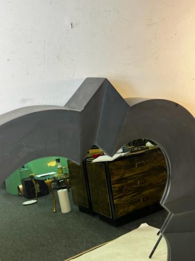 MODERN BLACK RESIN FRAMED DECORATOR DESIGN MIRROR