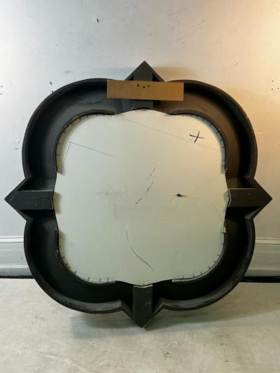 MODERN BLACK RESIN FRAMED DECORATOR DESIGN MIRROR