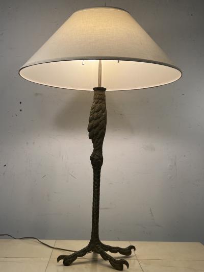 MODERN BRONZE OSTRICH LEG LAMP