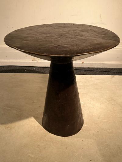 MODERN BRUTALIST SCULPTURAL BRONZE PATINATED TABLE