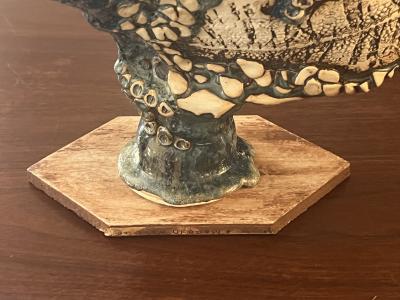 MODERN CHERUB HEAD ART POTTERY VASE SCULPTURE