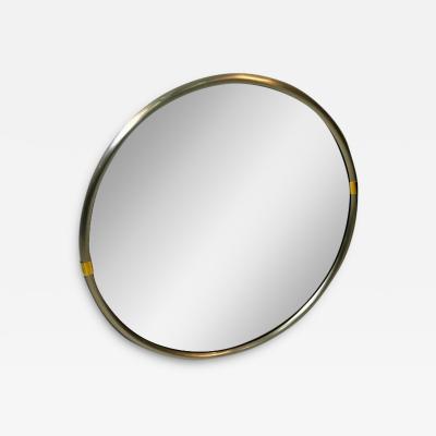 MODERN CHROME BRASS ACCENT ROUND MIRROR